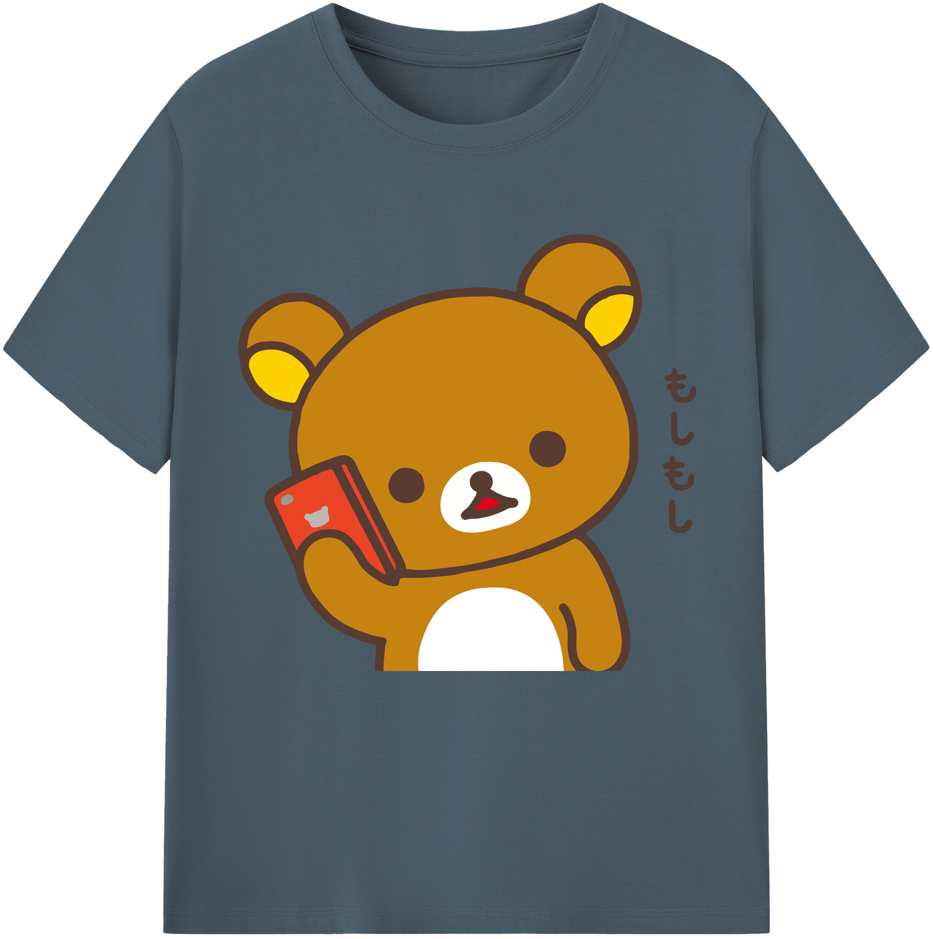 （画像用） リラックマ リラックマ キイロイトリ Rilakkuma Korilakkuma Kiiroitori 綿100％半袖Tシャツ（フロントプリント）
